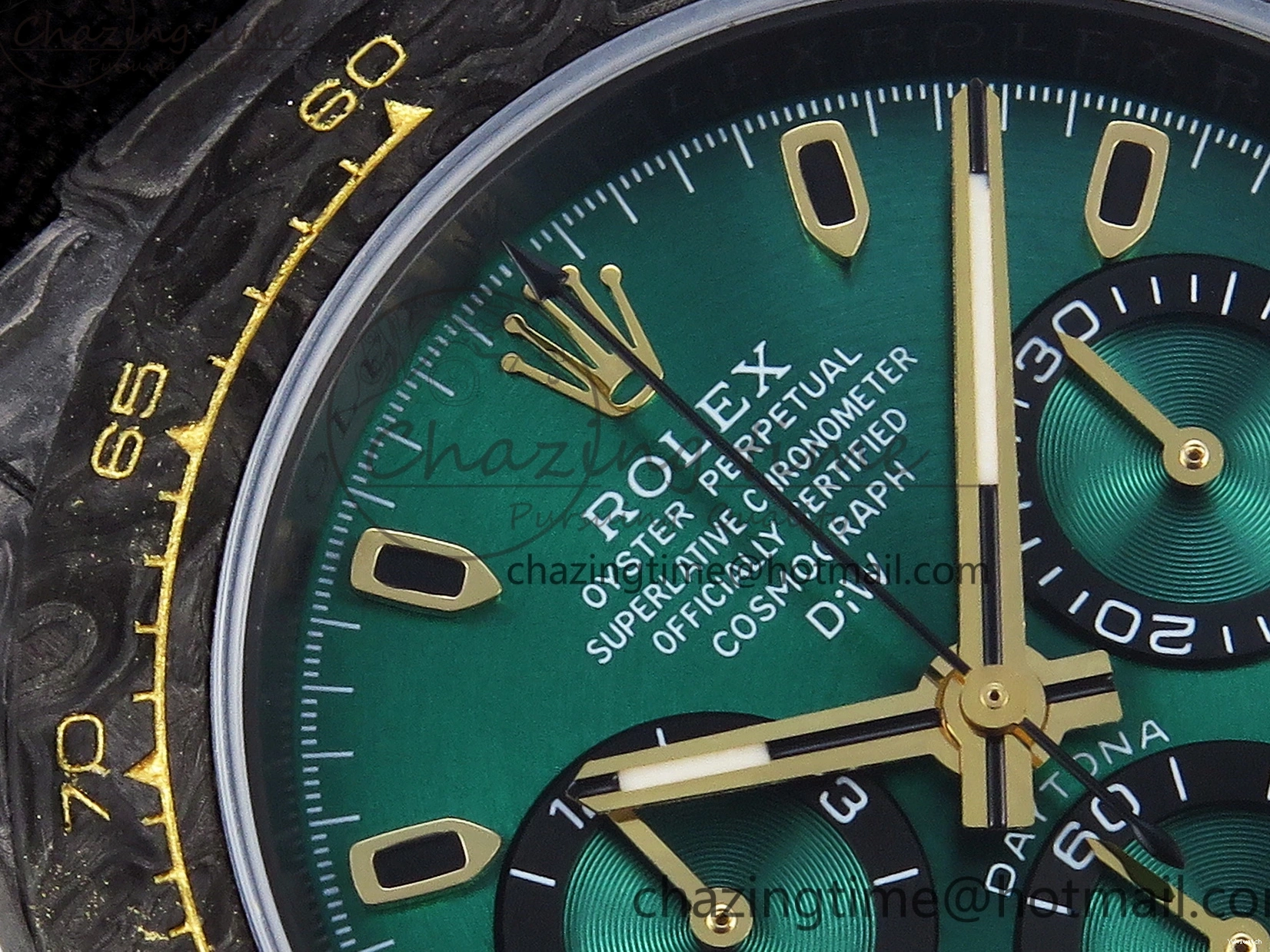 Carbon on YG Green DIWF Daytona A7750 Strap Nylon and Edition DIW Black Case Dial Bezel 0926